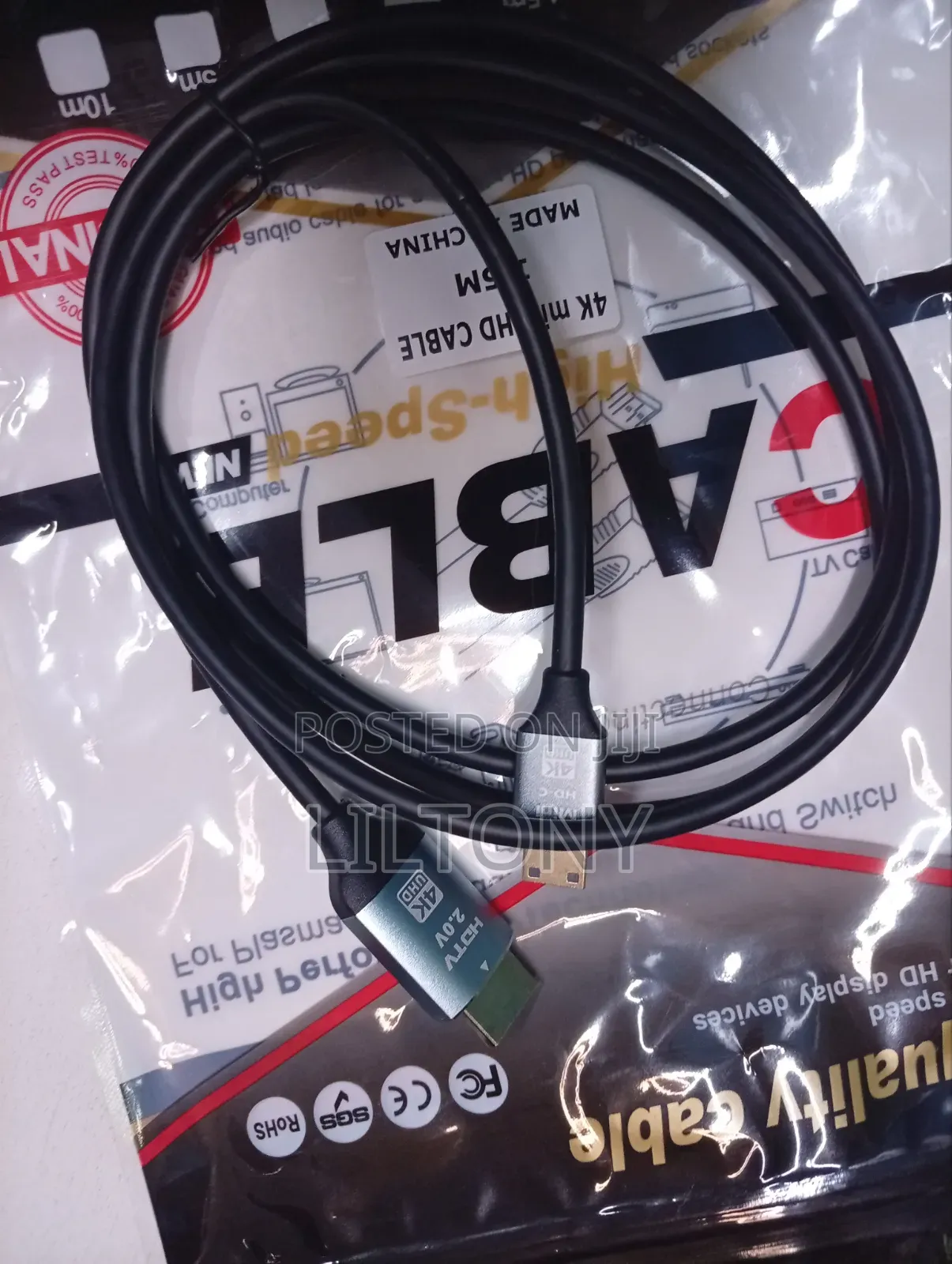 Mini Hdmi to Hdmi 1.5m 4kUHD (New)