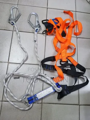 Fall Arrest Safety Harness With Double Lanyard.