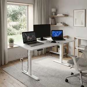 1.2m White Electric Standing Desk – Modern Height Adjustable Desk