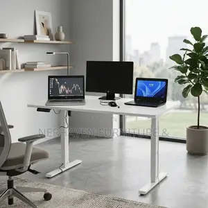 1.2m White Electric Standing Desk – Modern Height Adjustable Desk