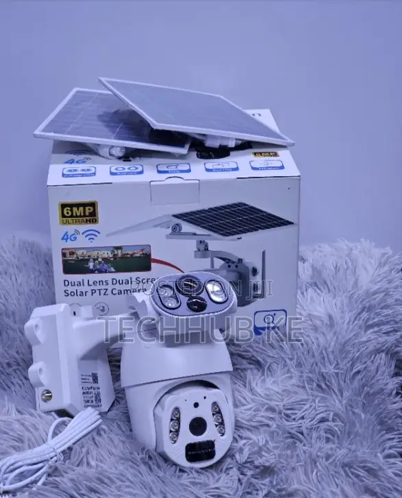 6MP Smart Dual Lens Security Camera 4G SIM Card Solar Battery Powered