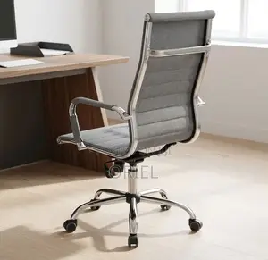 Office Chair : High-Back Gray Fabric Desk Chair
