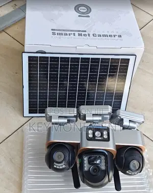 V380Pro WIFI Triple Lens Solar Security Cameras With Floodlights