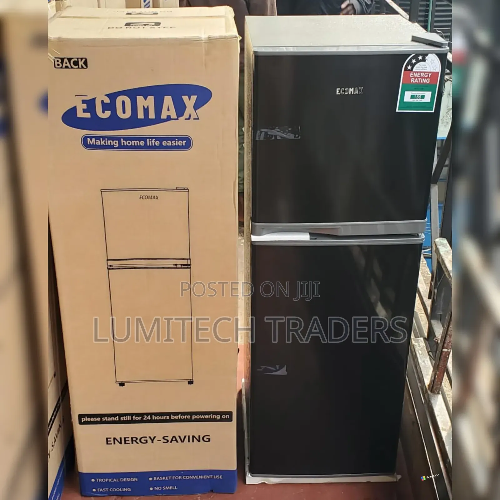 Ecomax 118 Litres Dark Silver Double Door Refrigerator