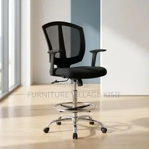 Black Mid -Back Counter Chair