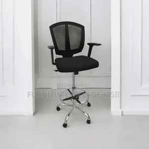 Black Mid -Back Counter Chair