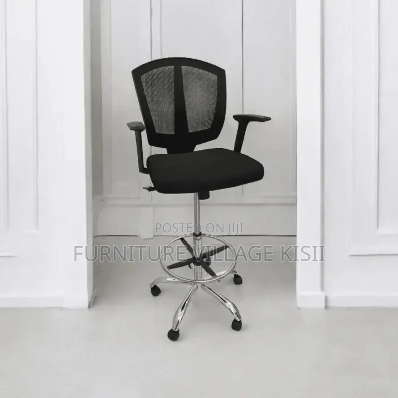Black Mid -Back Counter Chair