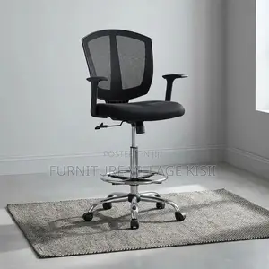 Black Mid -Back Counter Chair