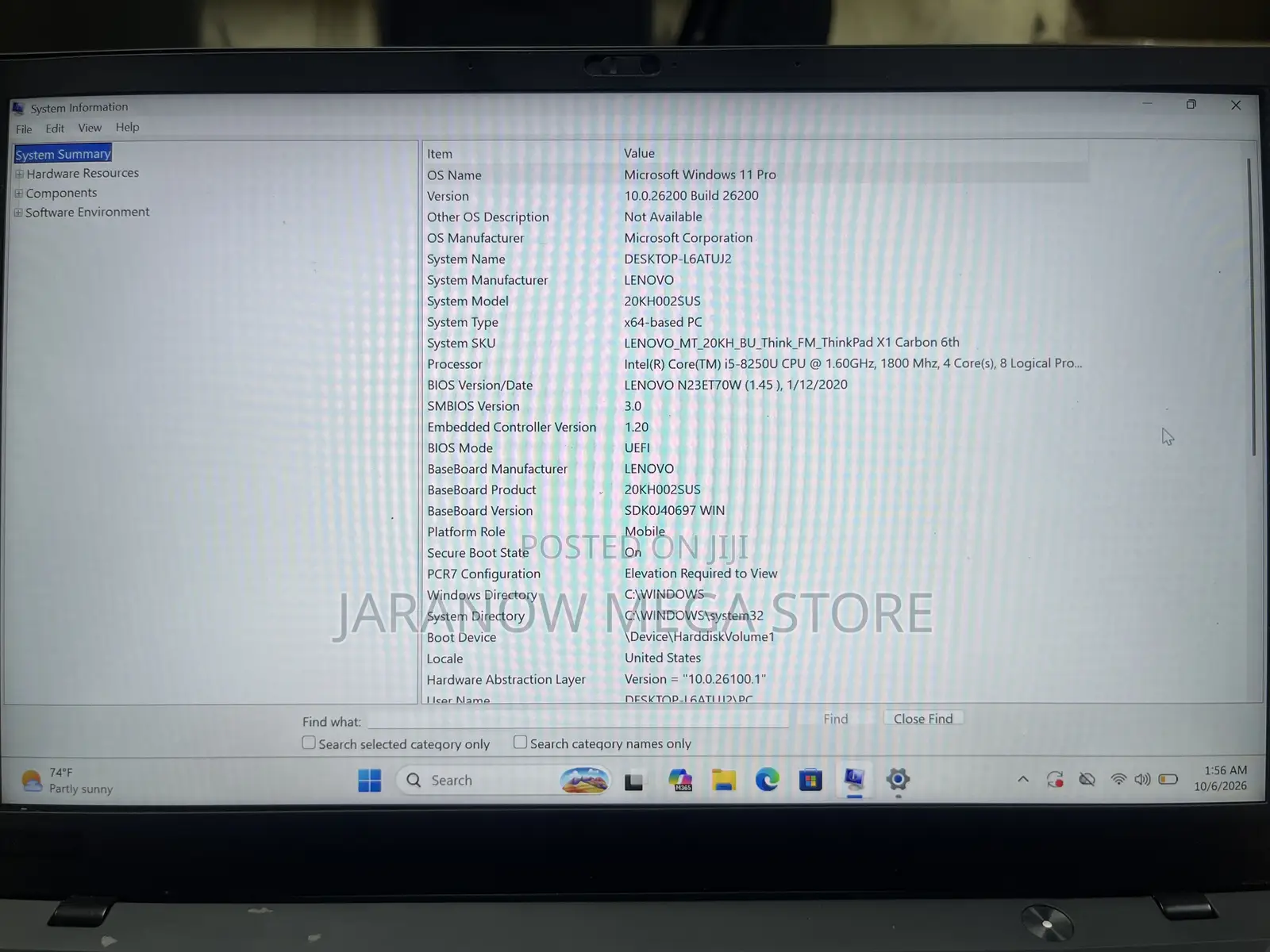 Laptop Lenovo ThinkPad X1 Carbon 8GB Intel Core i5 SSD 256GB