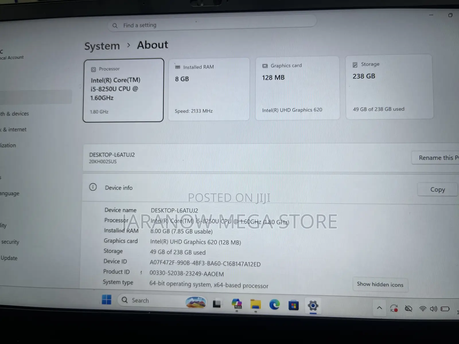 Laptop Lenovo ThinkPad X1 Carbon 8GB Intel Core i5 SSD 256GB