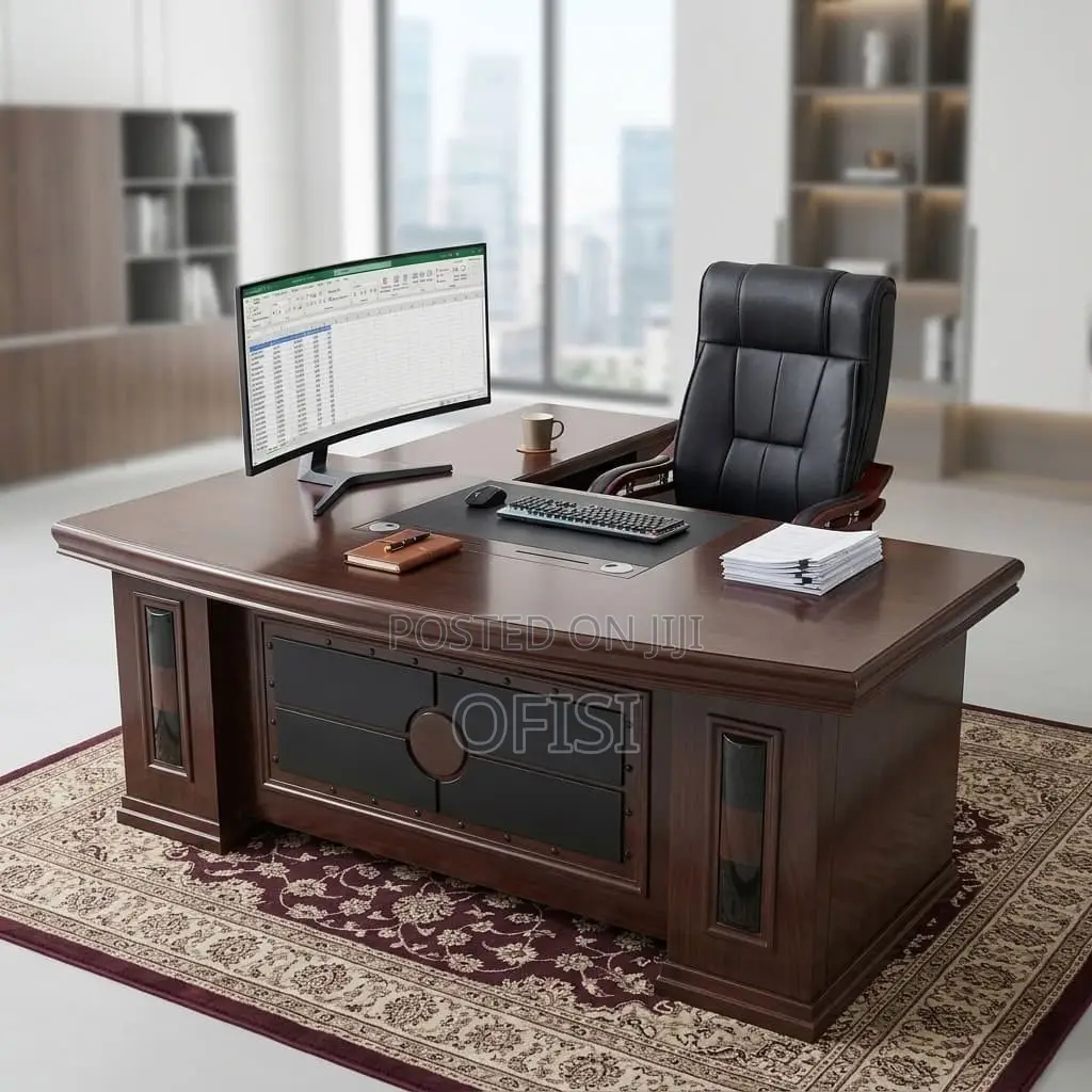 Office Desk; 1800mm Mahogany Office Table