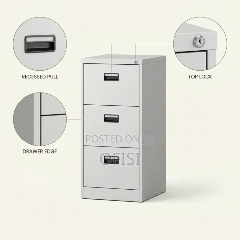 Office Cabinet; Vertical 3-Drawer Filing Cabinet