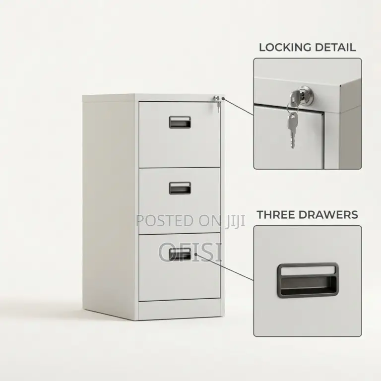 Office Cabinet; Vertical 3-Drawer Filing Cabinet