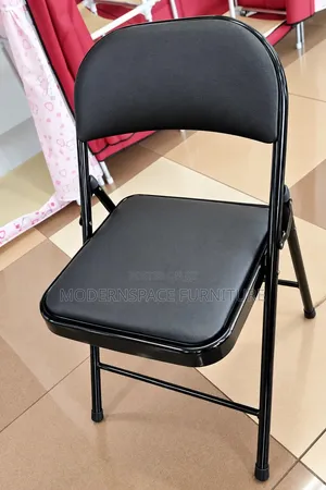 Black Padded Folding Chair-Heavy Duty