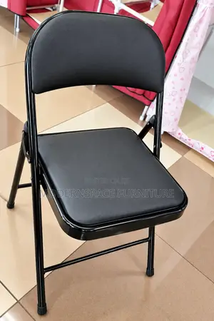Black Padded Folding Chair-Heavy Duty