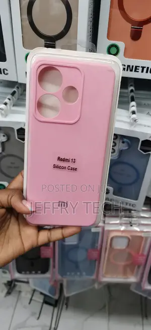 Pink Silicone Protective Case Designed for the Xiaomi Redmi 13