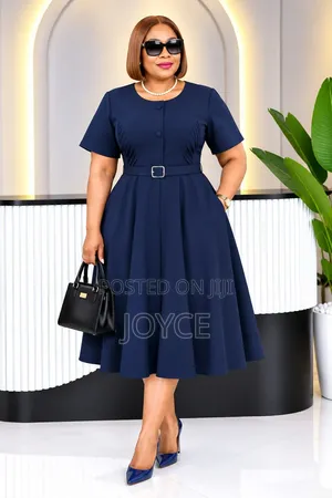 Plain Official Dress With Button Design
