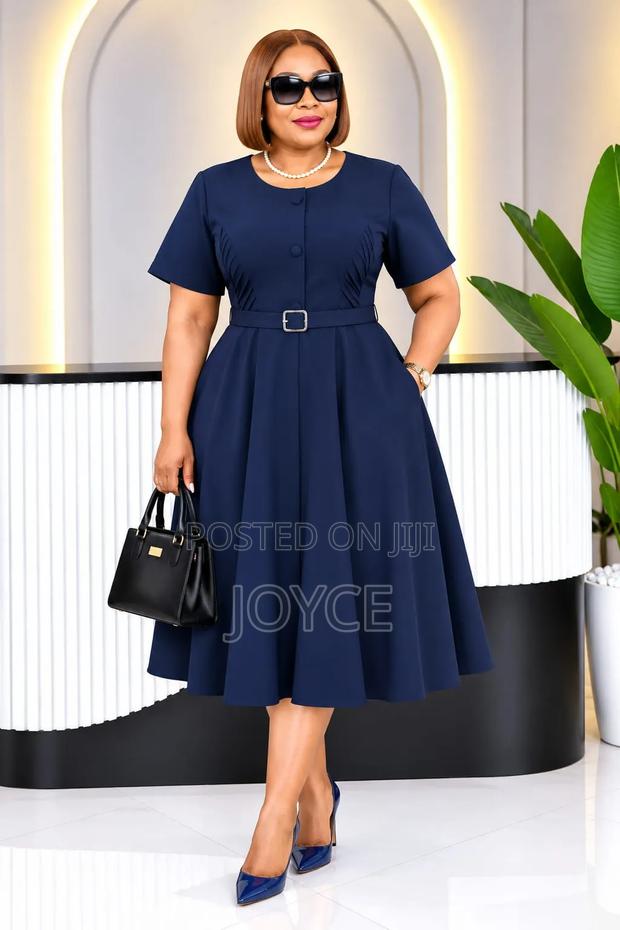 Plain Official Dress With Button Design - thumbnail 2
