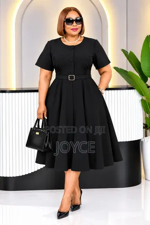 Plain Official Dress With Button Design