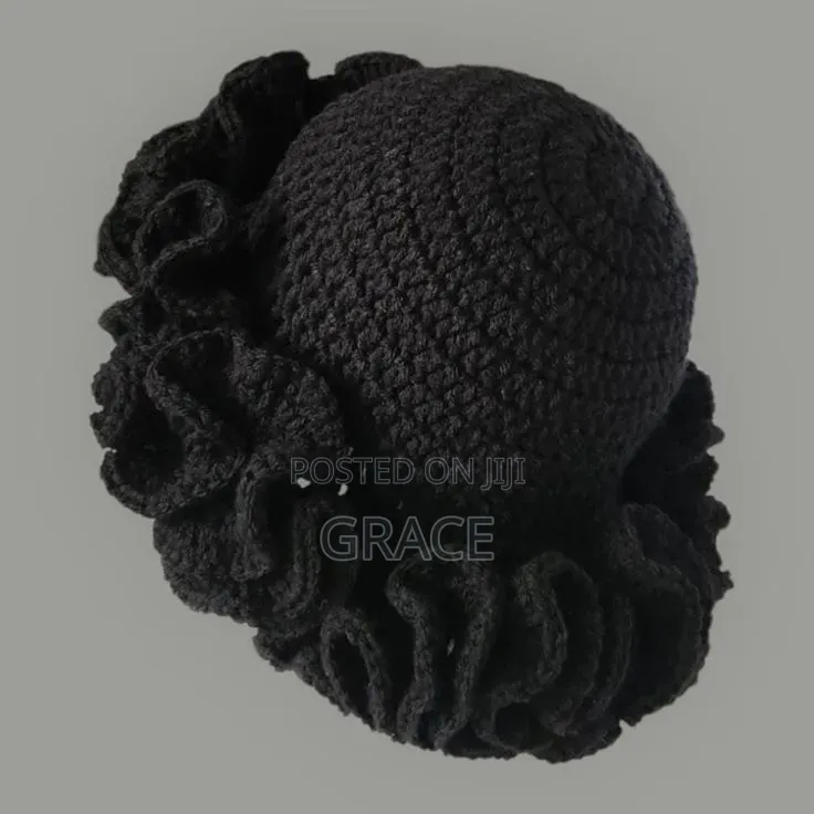 A Crotchet Ruffle Hat (Handmade)