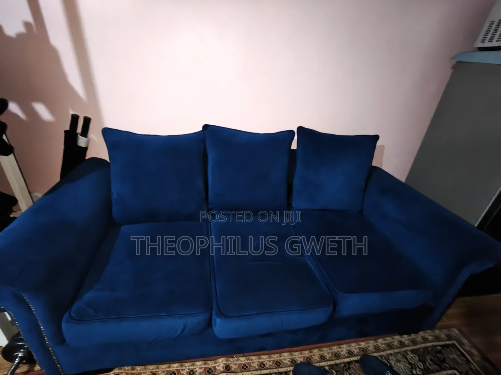 Blue 3 Seater Sofa