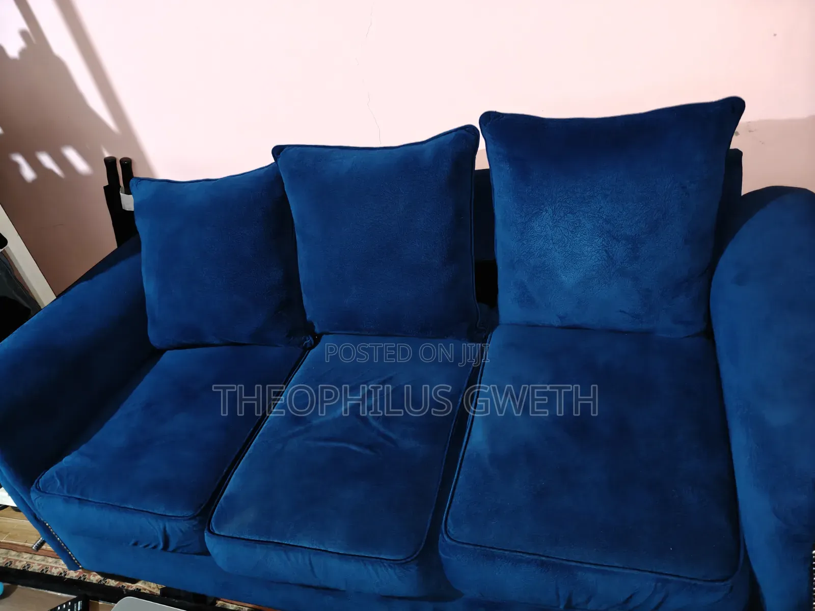 Blue 3 Seater Sofa