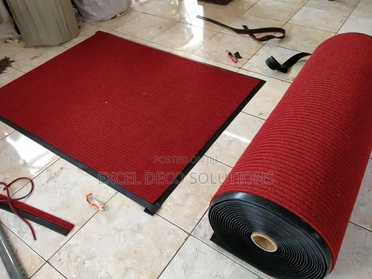 Heavy Duty Ribbed Door Mat 80x120cm 10mm Rubber Border