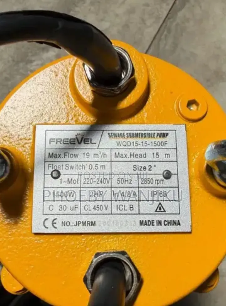 High Pressure FreeVel Sewage Submersible Pump