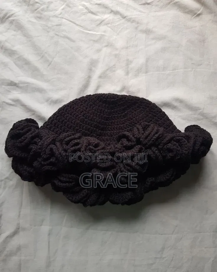 A Crotchet Ruffle Hat (Handmade)