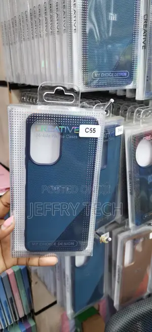 Creative Blue Mobile Case for the Realme C51/C55 a Dual-Tone Design