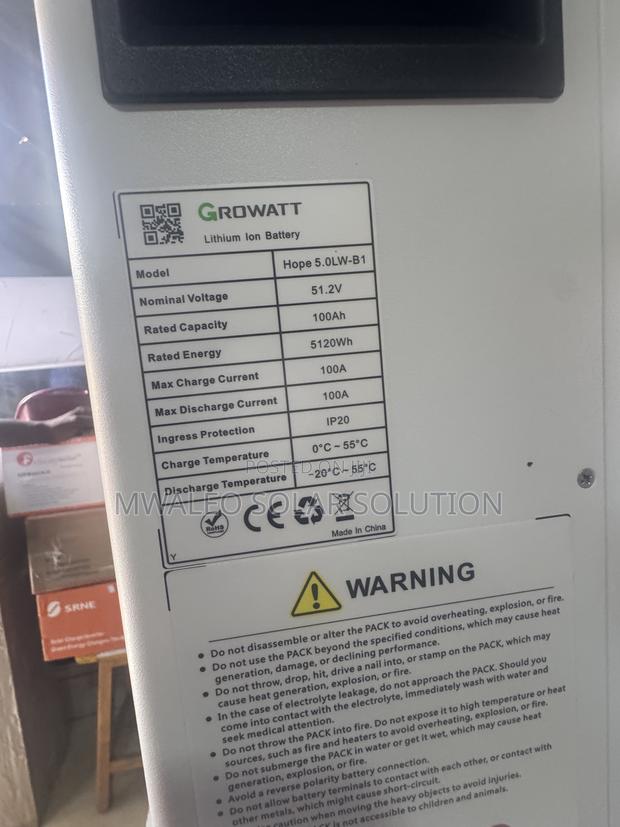 Growatt Lithium Battery 51.2V 100Ah 5.12kWh