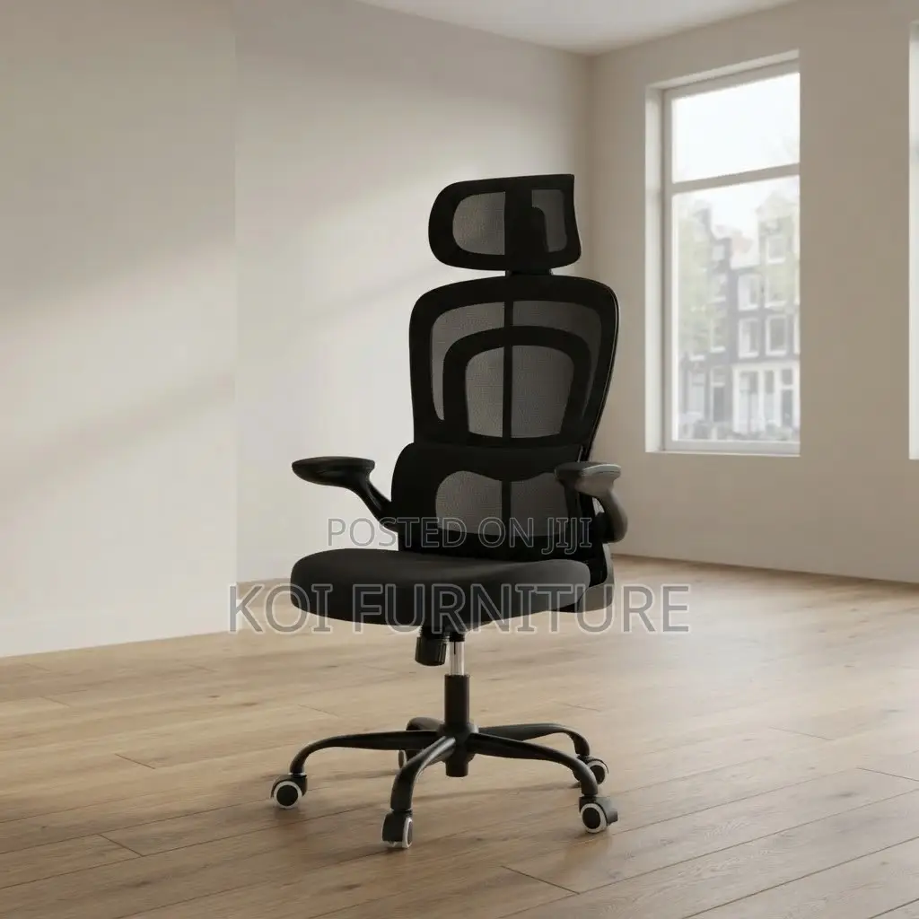 Office Chairs; Modern Black High Backrest Orthopedic With Headrest
