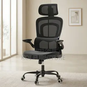 Office Chairs; Modern Black High Backrest Orthopedic With Headrest