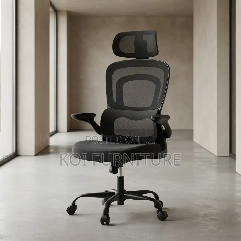 Office Chairs; Modern Black High Backrest Orthopedic With Headrest