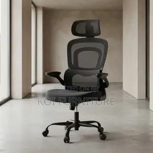 Office Chairs; Modern Black High Backrest Orthopedic With Headrest