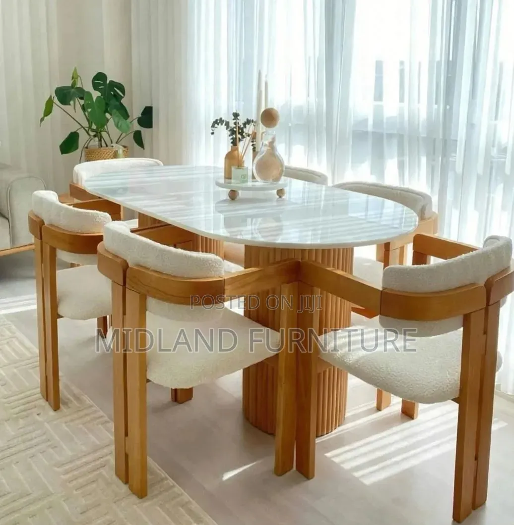 Luxurious Dinette Set With Marble Epoxy Top Available on Order