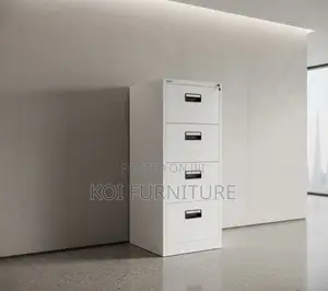 Office Cabinet; Four Lockers Gray Modern Storage Cabinet