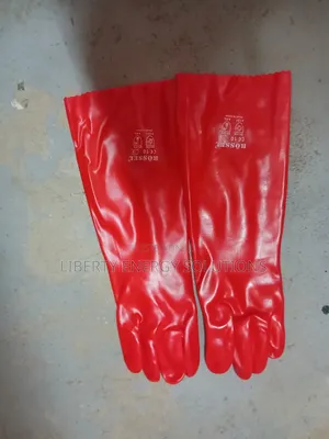 Rössel Red PVC Long-Cuff Chemical-Resistant Safety Gauntlets
