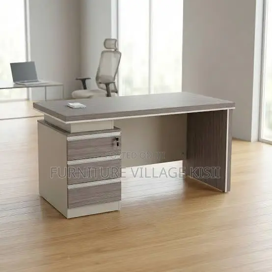 Rectangular Office Desk With Lockable Drawer