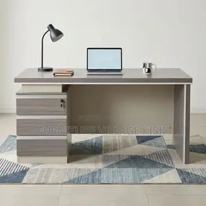 Rectangular Office Desk With Lockable Drawer