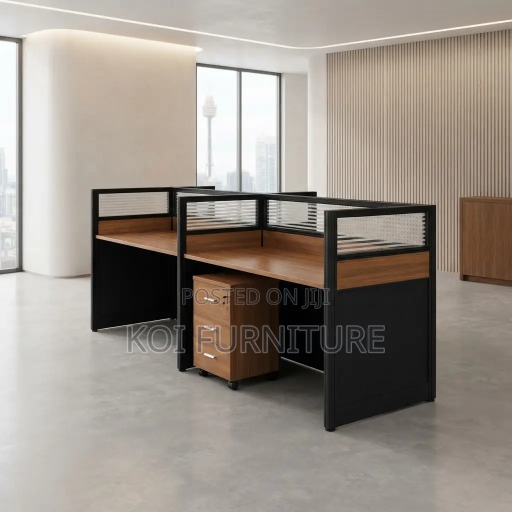 Office Workstation; Staright Two Users Blue Office Workstation Desk
