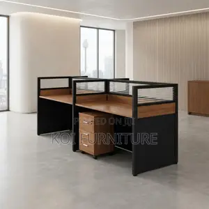 Office Workstation; Staright Two Users Blue Office Workstation Desk