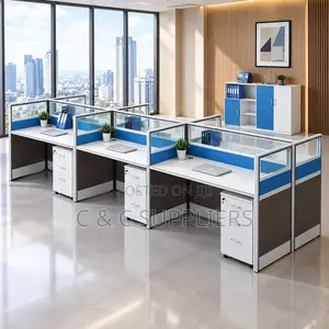 6-Way Imported Blue Workstation Desk.
