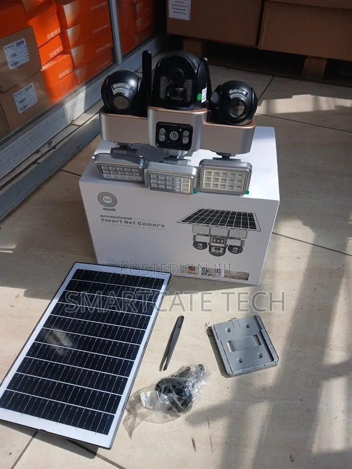 Triple Camera Lens 4G SIM Solar Powered PTZ Surveillance Camera