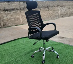 Secretarial Mesh Office Chair With Headrest