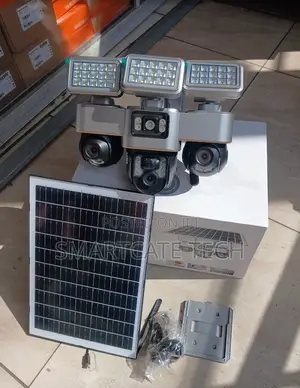 3 Rotating Lens 4G SIM Solar Powered PTZ Security Camera