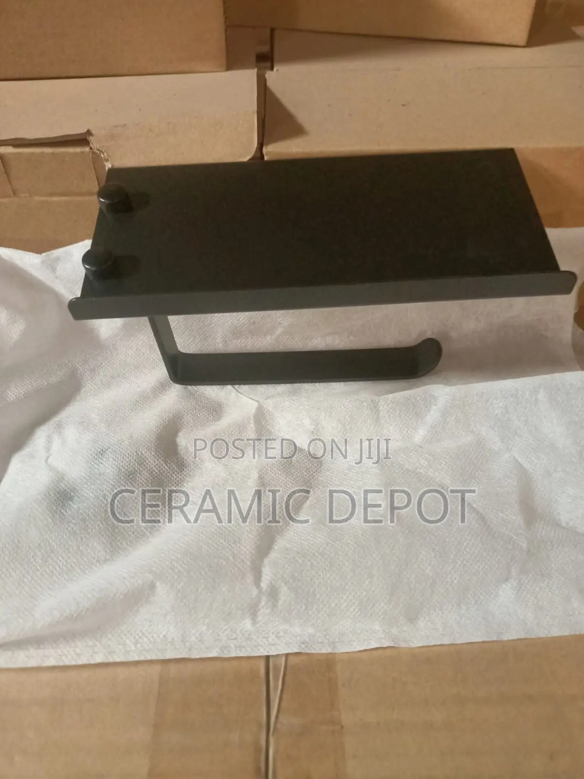 Ss Tissue Paper Handle Black With Tray