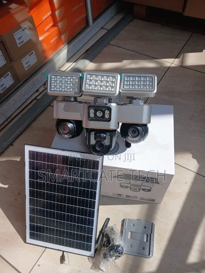 Triple Lens 4G SIM Card Solar CCTV Camera – 360° PTZ