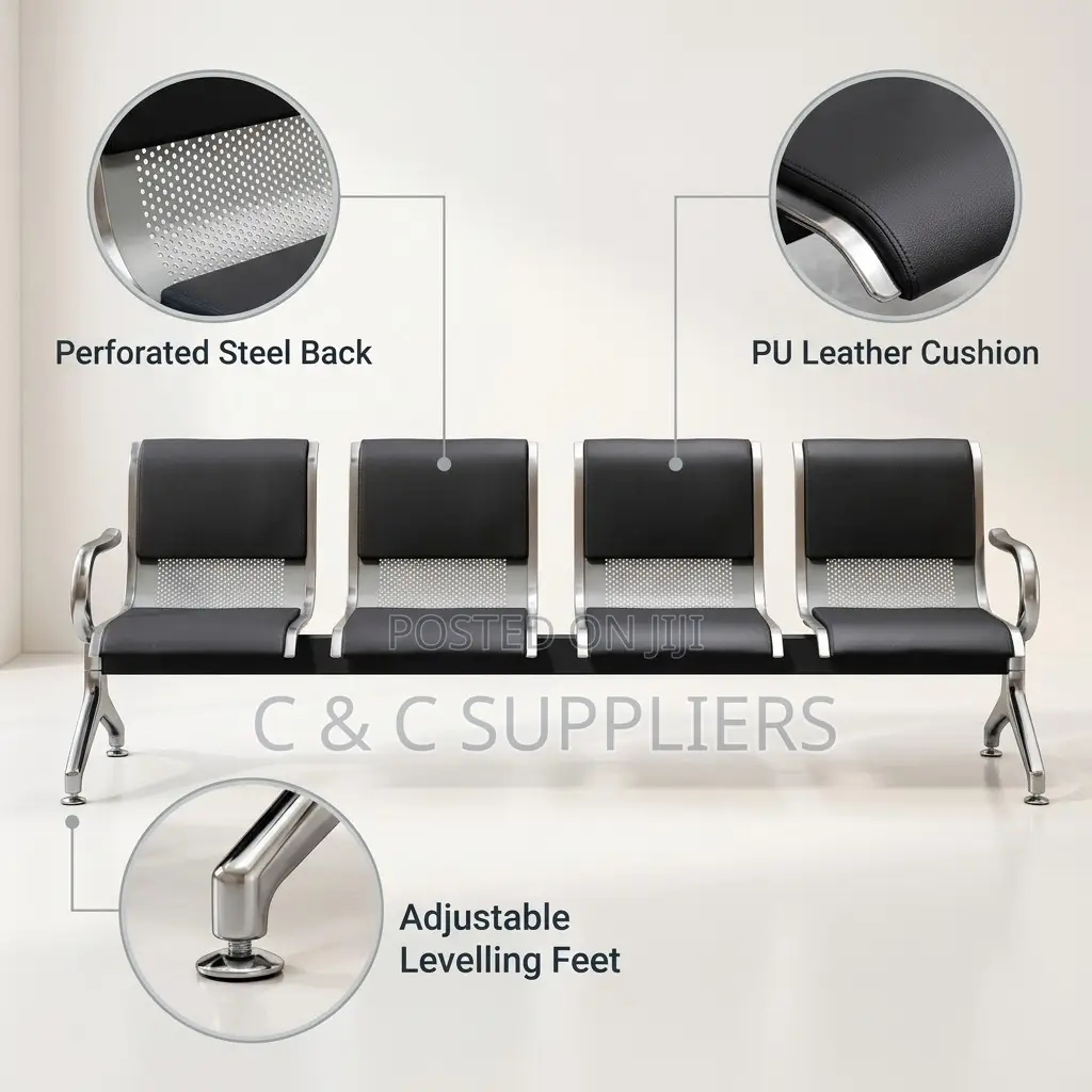 4-Link Waiting Bench With Armrest