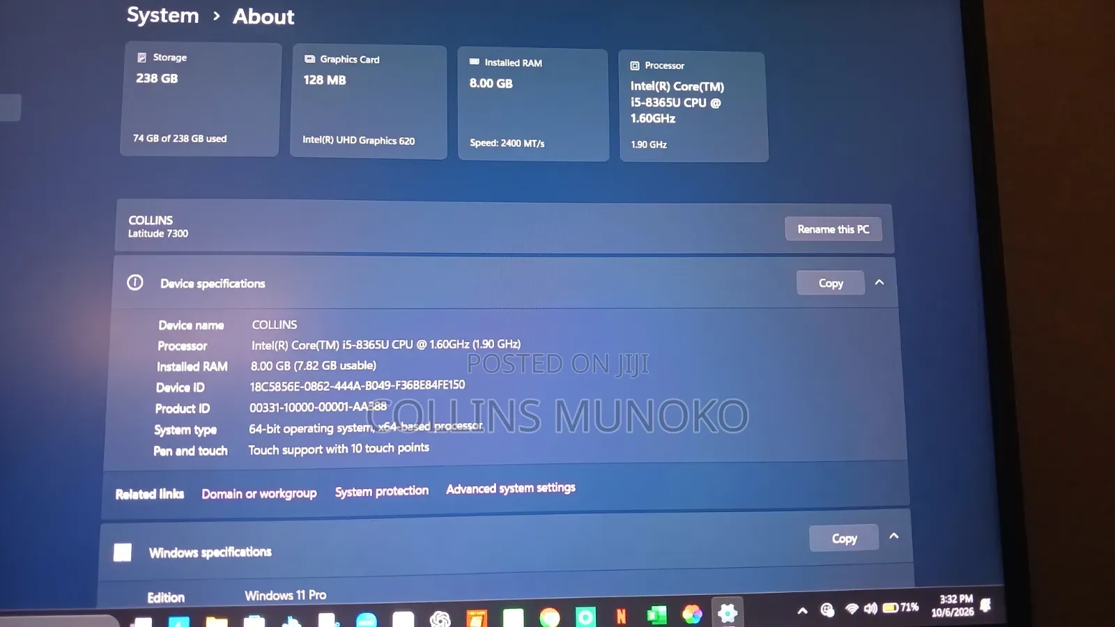 Laptop Dell Latitude 7300 8GB Intel Core i5 SSD 256GB